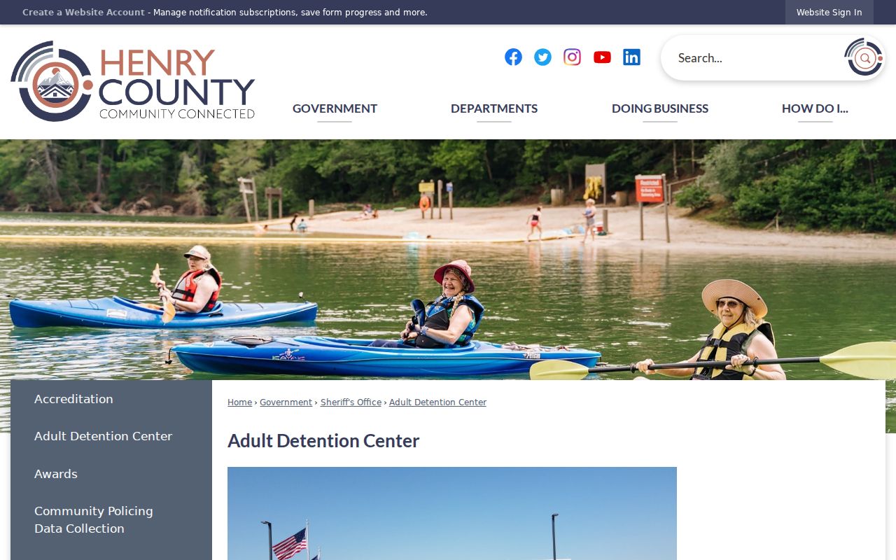 Henry County warrant records: Adult Detention Center contact, not a bond or warrant line